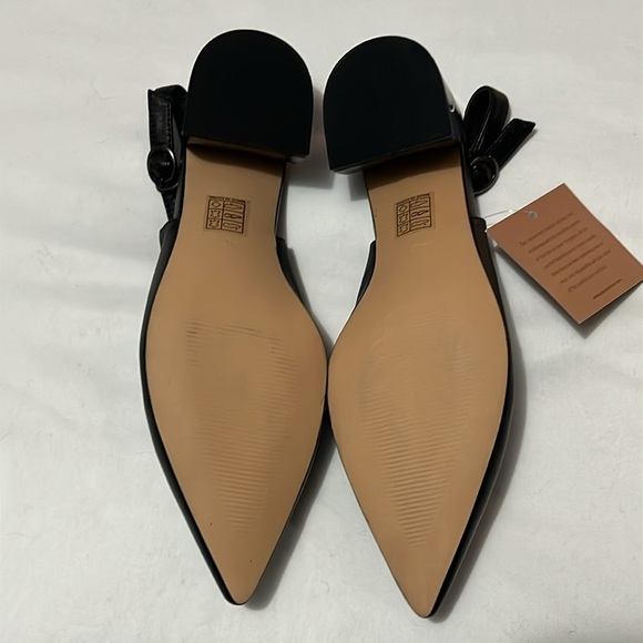 NWOB Azura “Pretty” Black Leather Pointed Toe Slingback Sandals - Picture 12 of 12